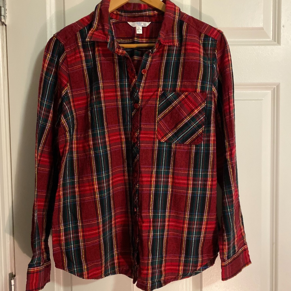 Womens Holiday Tartan Plaid  Shirt